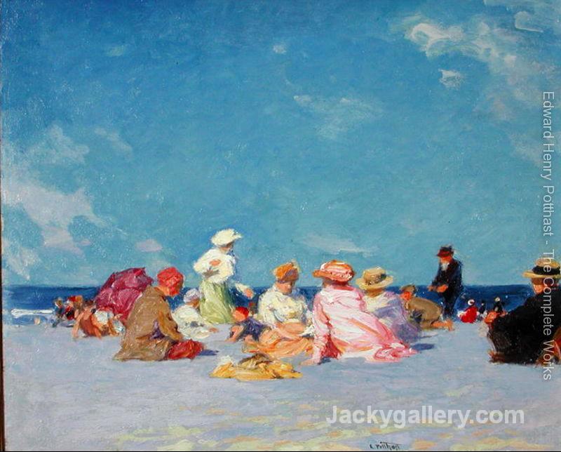 Afternoon Fun, c.-27 by Edward Henry Potthast paintings reproduction - Click Image to Close